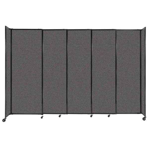 Versare StraightWall Sliding Portable Partition 11'3" x 7'6" Charcoal Gray Fabric 1490507 - main